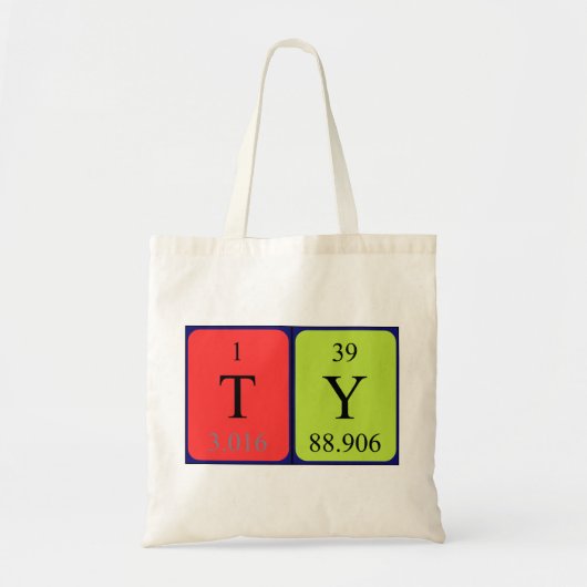 Ty periodieke lijstnaam canvas tas (Voorkant)