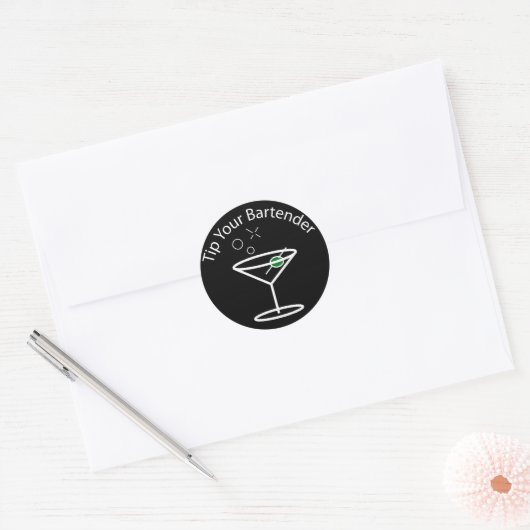 TYB Martini Logo Ronde Sticker (Envelop)