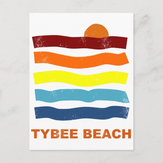 tybee beach ocean sunset summer vacfun briefkaart (Voorkant)