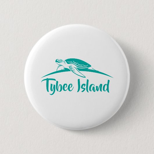Tybee Green Turtle Ronde Button 5,7 Cm (Voorkant)