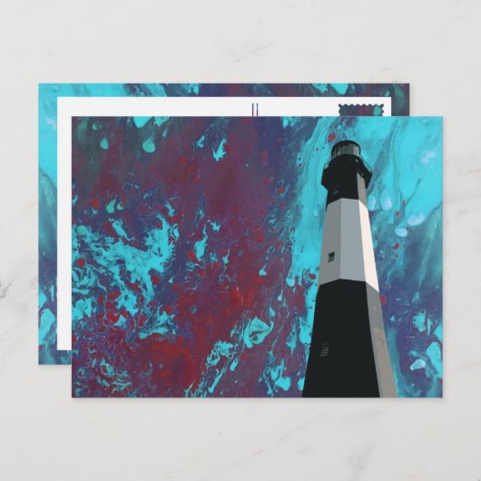 tybee Island - briefkaart voor lichte stations (Voorkant / Achterkant)