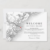 Tybee Island bruiloft welkomstroute Bedankkaart (Voorkant)
