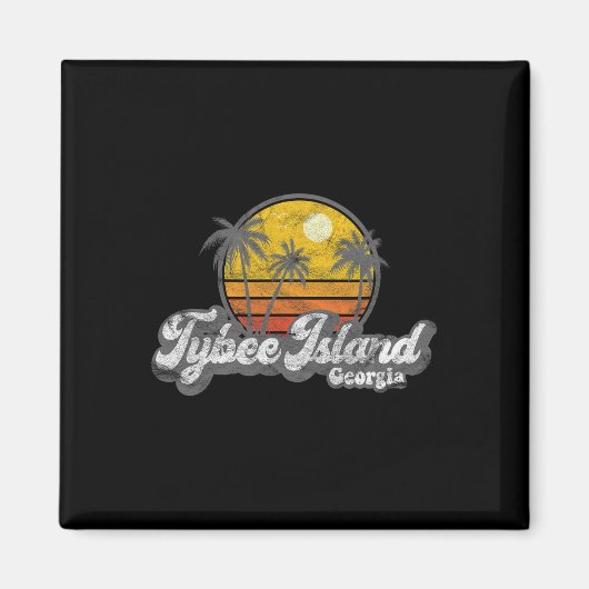 Tybee Island Ga Retro 70's Surfer Gift Magneet (Voorkant)