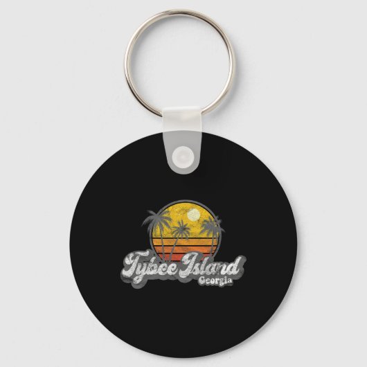 Tybee Island Ga Retro 70's Surfer Gift Sleutelhanger (Voorkant)