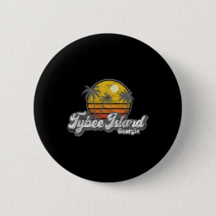 Tybee Island Ga Retro 70's Vintage Surfer Cadeau  Ronde Button 5,7 Cm