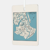 Tybee Island Georgia 1906 Kaart Ornament (Voorkant links)