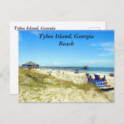 Tybee Island, Georgia Beach Briefkaart (Voorkant / Achterkant)