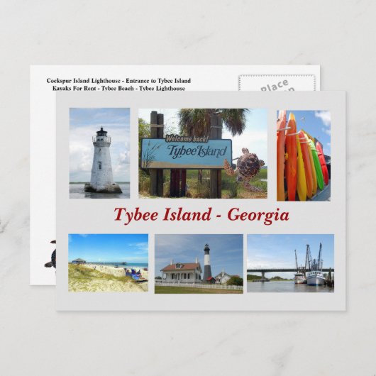Tybee Island, Georgia Briefkaart (Voorkant / Achterkant)