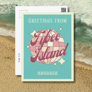 Tybee Island Georgia Chatham USA retro Briefkaart