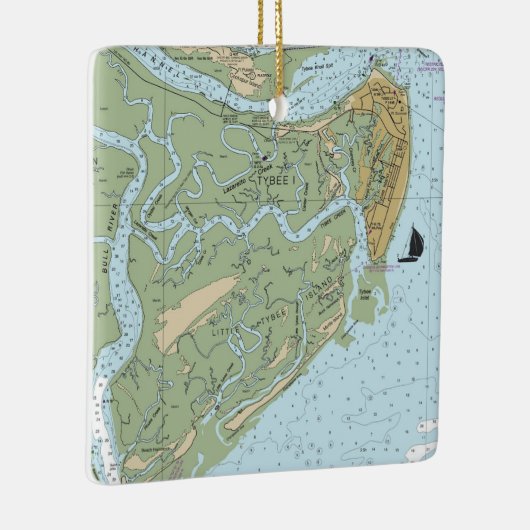 Tybee Island Georgia Keramisch Ornament (Rechts)