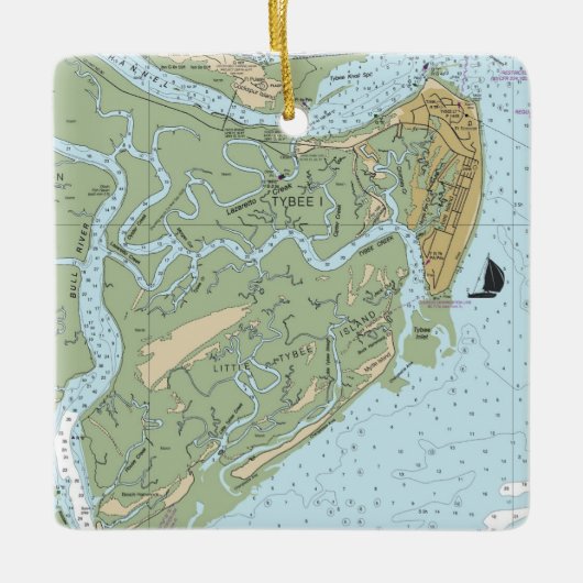 Tybee Island Georgia Keramisch Ornament (Voorkant)