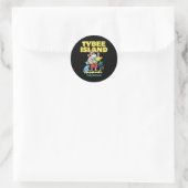 Tybee Island Georgia Kerstsurfen Ronde Sticker (Tas)