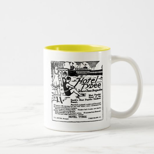 Tybee Island Georgia krantenafbeelding Tweekleurige Koffiemok (Rechts)