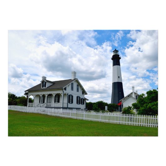 Tybee Island, Georgia Lighthouse Foto Afdruk (Voorkant)