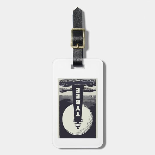 Tybee Island Georgia Lighthouse Moon Bagagelabel (Voorkant verticaal)