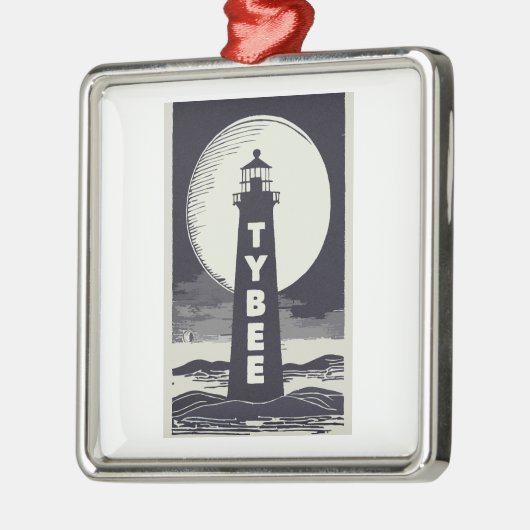 Tybee Island Georgia Lighthouse Moon Metalen Ornament (Links)