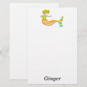 Tybee Island, Georgia Mermaid Briefpapier (Voorkant / Achterkant)