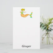 Tybee Island, Georgia Mermaid Briefpapier (Staand voorkant)