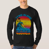 Tybee Island Georgia Retro Throwback Surf & Beach  T-shirt (Voorkant)