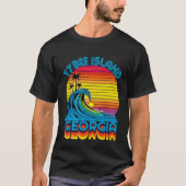 Tybee Island Georgia Retro Throwback Surf & Beach T-shirt (Voorkant)