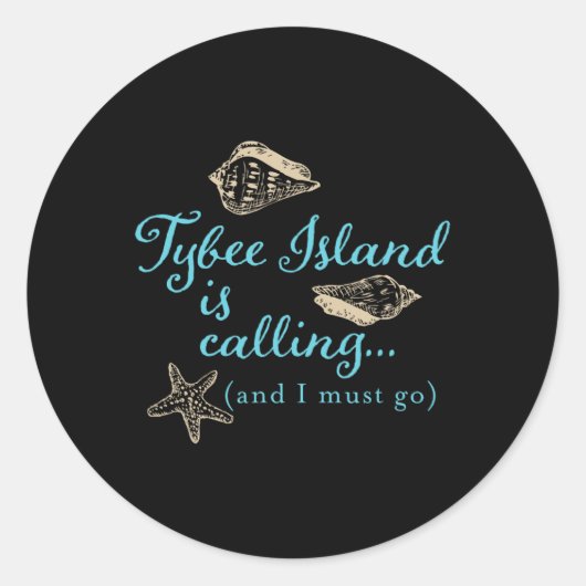 Tybee Island Georgia roept Ronde Sticker (Voorkant)