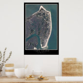 Tybee Island Georgia Satellite Poster Map (Keuken)