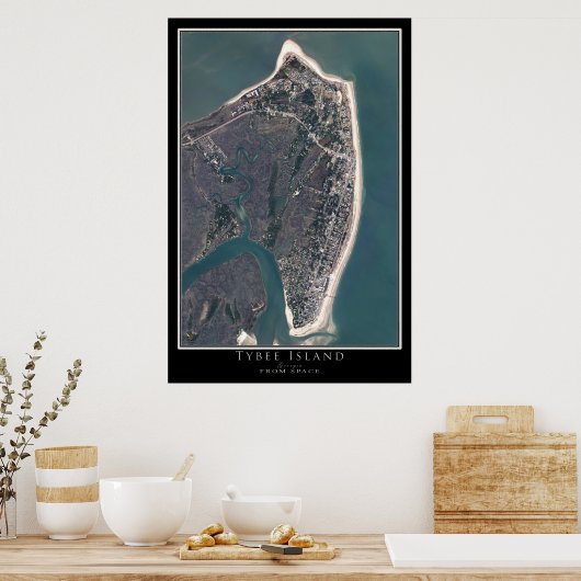 Tybee Island Georgia Satellite Poster Map (Keuken)