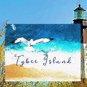 Tybee Island Georgia Seagull Soft over Beach Briefkaart