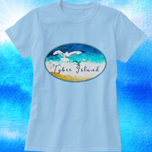 Tybee Island Georgia Soaring Seagull Beach T-shirt
