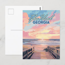 Tybee Island Georgia Sunrise Beach Savannah Briefkaart