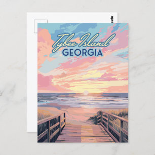 Tybee Island Georgia Sunrise Beach Savannah Briefkaart