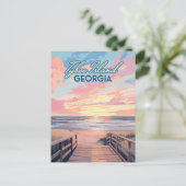 Tybee Island Georgia Sunrise Beach Savannah Briefkaart (Staand voorkant)