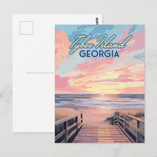 Tybee Island Georgia Sunrise Beach Savannah Briefkaart (Voorkant / Achterkant)