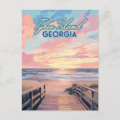 Tybee Island Georgia Sunrise Beach Savannah Briefkaart (Voorkant)