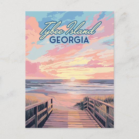 Tybee Island Georgia Sunrise Beach Savannah Briefkaart (Voorkant)