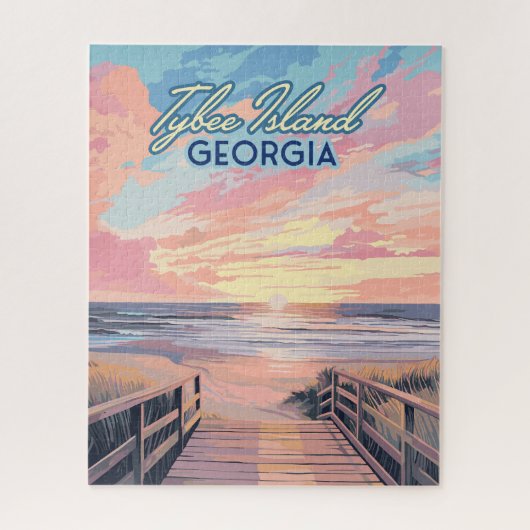Tybee Island Georgia Sunrise Beach Savannah Legpuzzel (Verticaal)
