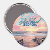 Tybee Island Georgia Sunrise Beach Savannah Magneet (Voorkant / Achterkant)