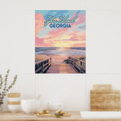 Tybee Island Georgia Sunrise Beach Savannah Poster (Keuken)