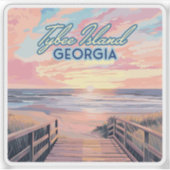 Tybee Island Georgia Sunrise Beach Savannah Sticker (Voorkant)