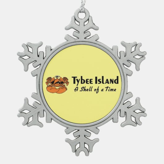 Tybee Island Georgia Tin Sneeuwvlok Ornament (Voorkant)
