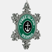 Tybee Island Georgia Tin Sneeuwvlok Ornament (Links)