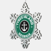 Tybee Island Georgia Tin Sneeuwvlok Ornament (Rechts)