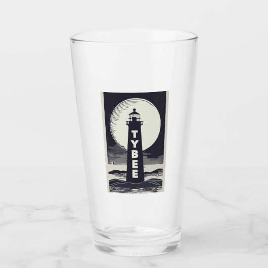 Tybee Island Georgia Vuurtoren Maan Glas (Voorkant)