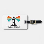 Tybee Island Georgia vuurtoren regenboog Bagagelabel (Voorkant horizontaal)