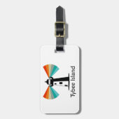 Tybee Island Georgia vuurtoren regenboog Bagagelabel (Voorkant verticaal)