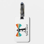 Tybee Island Georgia vuurtoren regenboog Bagagelabel (Achterkant verticaal)