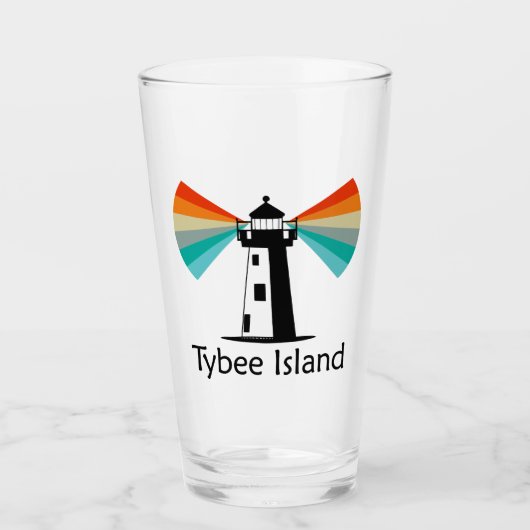 Tybee Island Georgia vuurtoren regenboog Glas (Voorkant)