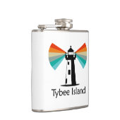 Tybee Island Georgia vuurtoren regenboog Heupfles (Rechts)