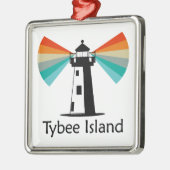 Tybee Island Georgia vuurtoren regenboog Metalen Ornament (Links)
