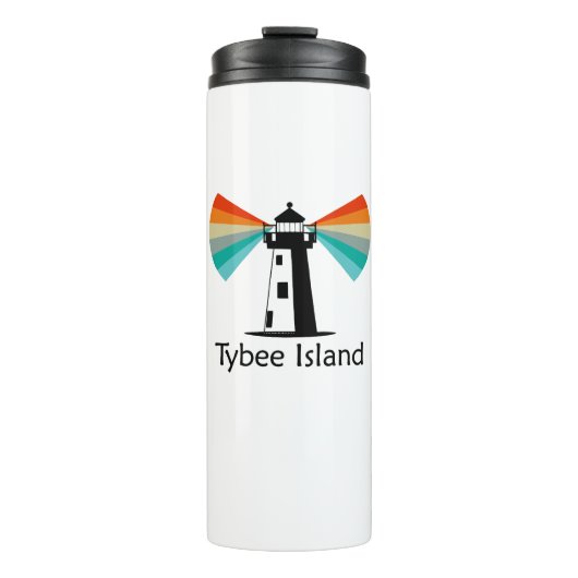 Tybee Island Georgia vuurtoren regenboog Thermosbeker (Voorkant)